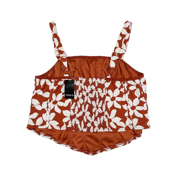 Torrid Corset & Wide Leg Pant Set NWT Size 0 L 12 Amy Floral Roasted Russet Boho - Picture 6 of 12